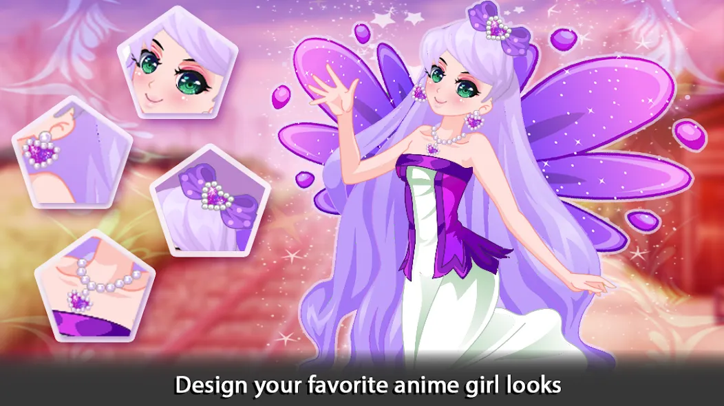 Dress Up Angel Anime Girl Game [МОД: Много монет, Открытые уровни и Мега MOD] Screenshot 2