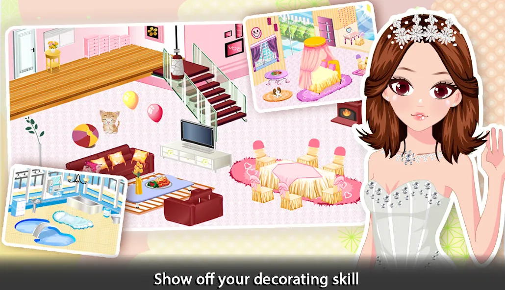 Girl Doll House - Room Design [МОД: Меню, Бесконечные монеты и Открытые уровни] Screenshot 2