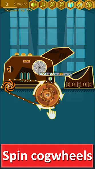 Steampunk Idle Gear Spinner (Стеампанк Идл Спиннер Фабрика) [МОД: Много монет, Открытые уровни и Мега MOD] Screenshot 1