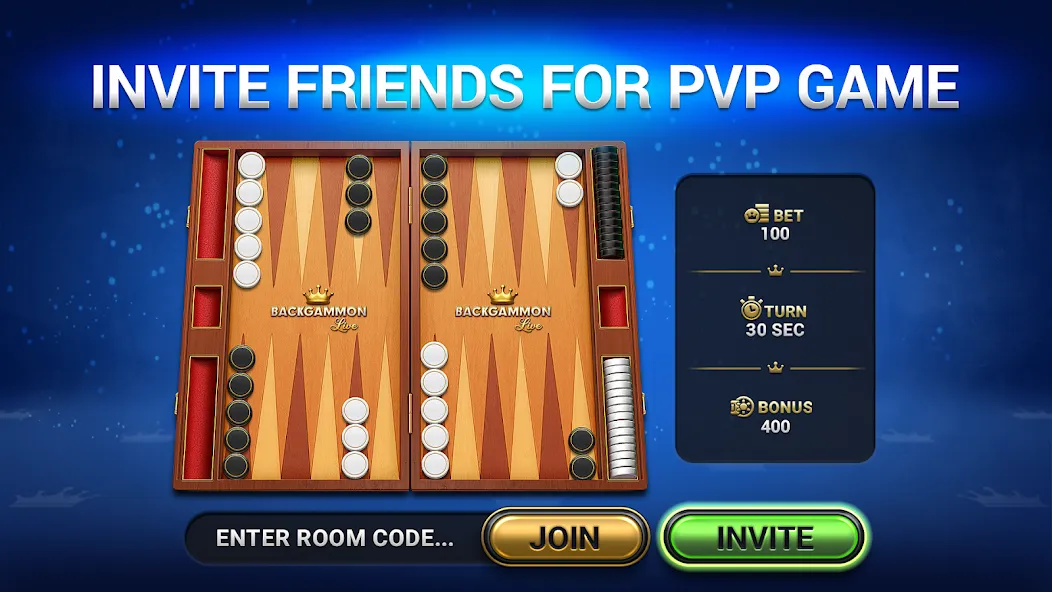 Backgammon Live - Online Games (Бэкгаммон Лайв) [МОД: Все открыто, Дополнительные деньги и Меню MOD] Screenshot 1
