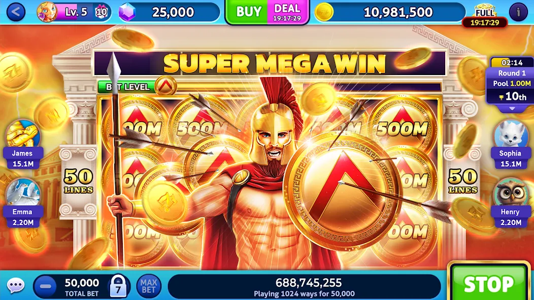 Jackpot Madness Slots Casino (Джекпотджой Слоты) [МОД: Много денег, Монет и Все открыто] Screenshot 2