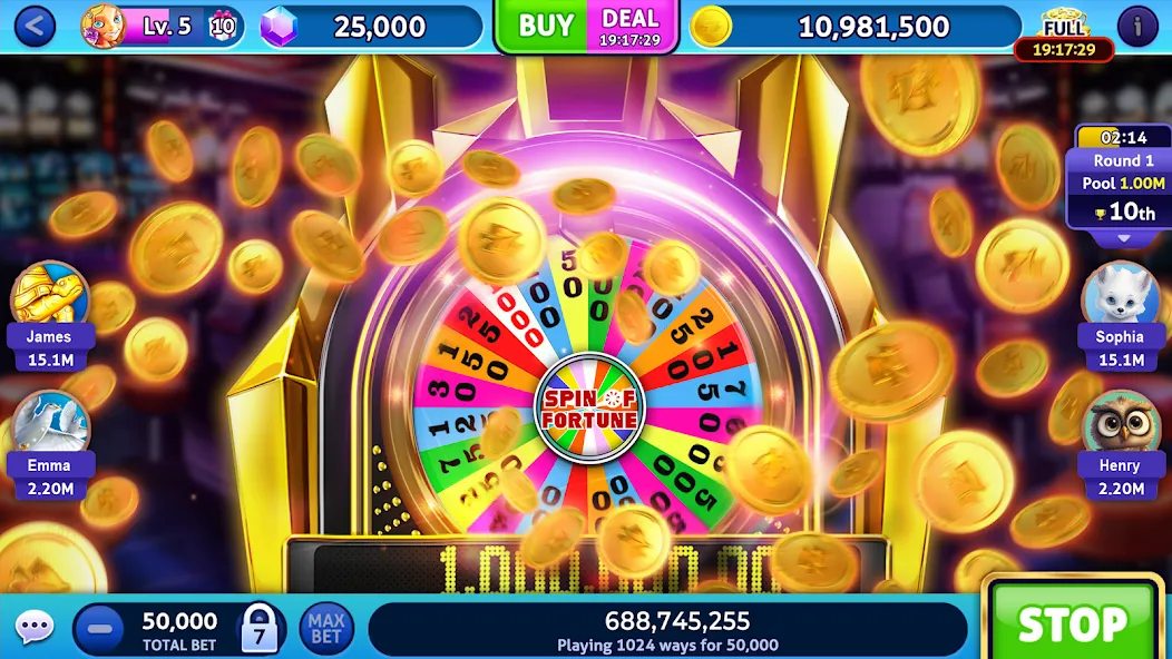 Jackpot Madness Slots Casino (Джекпотджой Слоты) [МОД: Много денег, Монет и Все открыто] Screenshot 4