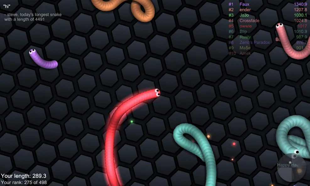 slither.io [МОД: Все открыто, Дополнительные деньги и Меню MOD] Screenshot 2
