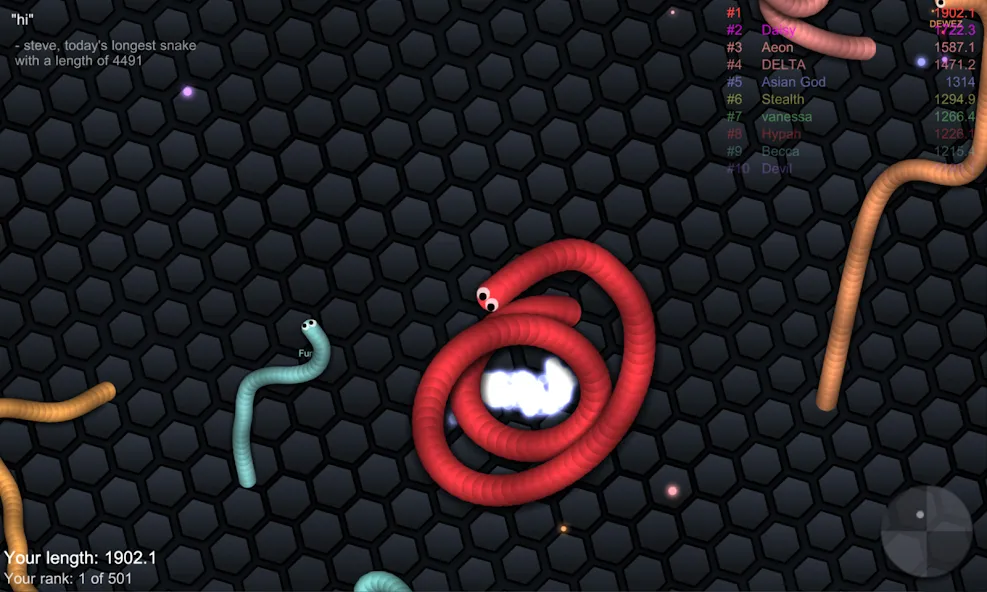 slither.io [МОД: Все открыто, Дополнительные деньги и Меню MOD] Screenshot 5