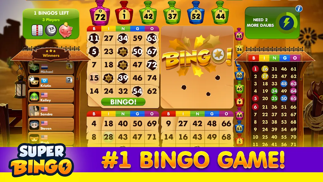 Super Bingo HD - Bingo Games (упер Бинго ) [МОД: Много денег, Монет и Все открыто] Screenshot 4