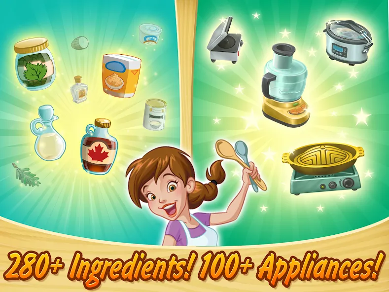 Kitchen Scramble: Cooking Game (Китчен Скрэмбл) [МОД: Все открыто, Дополнительные деньги и Меню MOD] Screenshot 3