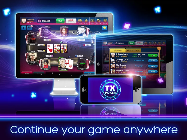 TX Poker - Texas Holdem Poker [МОД: Меню, Бесконечные монеты и Открытые уровни] Screenshot 5