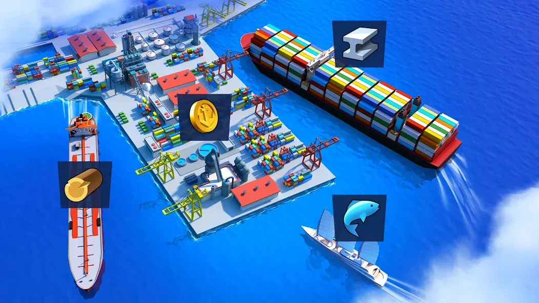 Sea Port: Cargo Boat Tycoon (Си Порт) [МОД: Меню, Бесконечные монеты и Открытые уровни] Screenshot 5