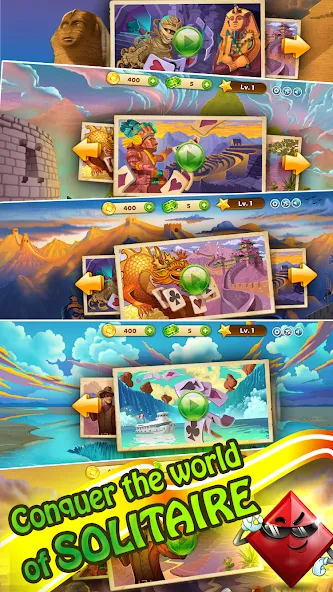 Solitaire Journey (Солитер Джорни) [МОД: Много денег, Монет и Все открыто] Screenshot 2