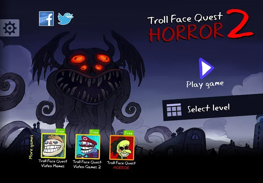 Troll Face Quest: Horror 2 (Тролль Фейс Квест) [МОД: Много денег, Монет и Все открыто] Screenshot 1