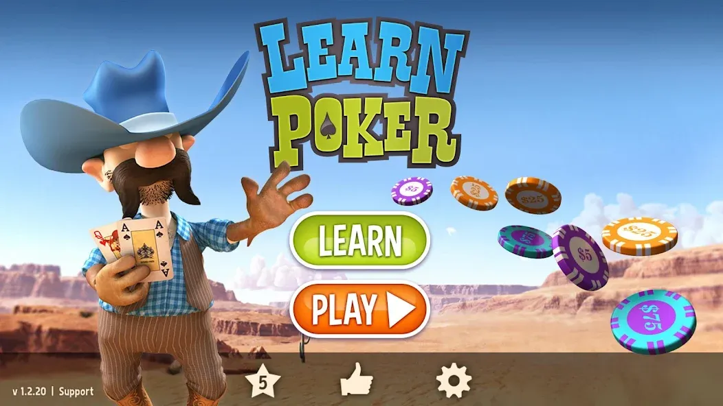 Learn Poker - How to Play [МОД: Меню, Бесконечные монеты и Открытые уровни] Screenshot 1