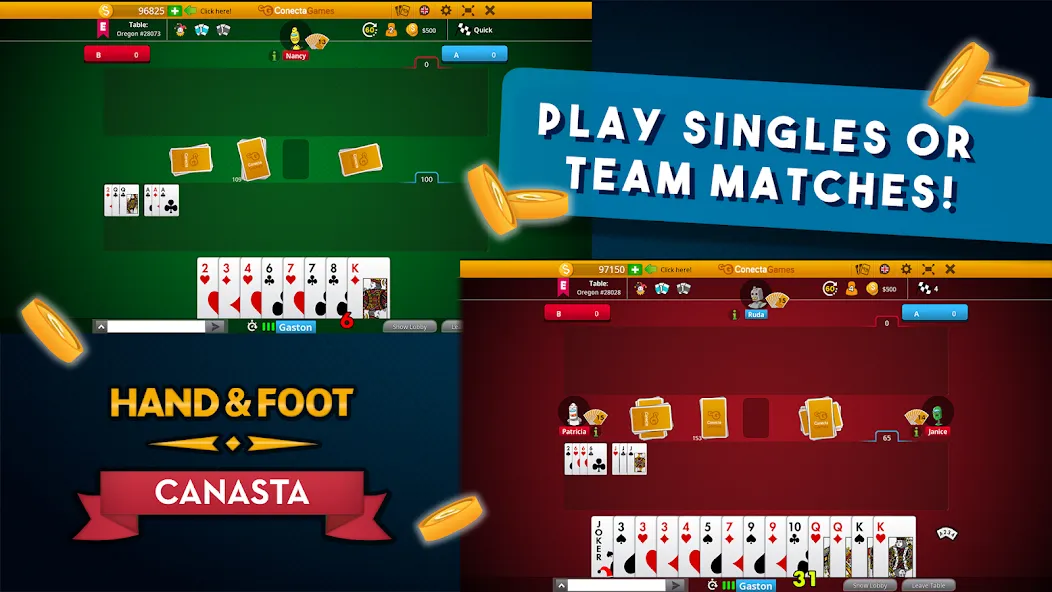 Hand and Foot Canasta [МОД: Все открыто, Дополнительные деньги и Меню MOD] Screenshot 4