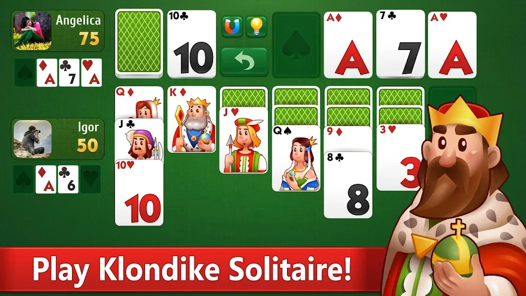Klondike Solitaire card game [МОД: Все открыто, Дополнительные деньги и Меню MOD] Screenshot 1