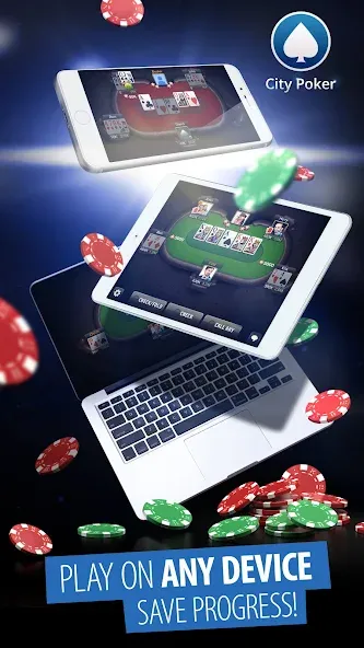 City Poker: Holdem, Omaha (Сити Покер) [МОД: Бесконечные деньги, Монеты и Мега MOD] Screenshot 3