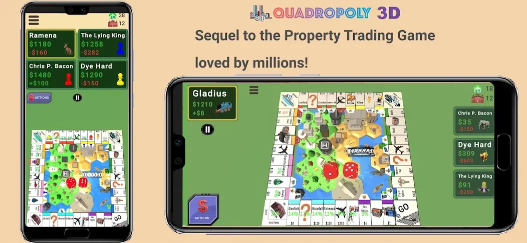 Quadropoly - Monopolist Tycoon [МОД: Много монет, Открытые уровни и Мега MOD] Screenshot 1