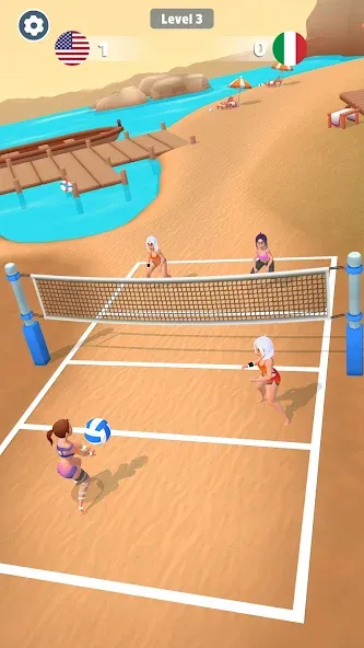 Beach Volleyball Game (Бичволлейбол игра) [МОД: Все открыто, Дополнительные деньги и Меню MOD] Screenshot 2