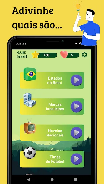 Quiz Brasil (Квиз Бразилия) [МОД: Бесконечные деньги, Монеты и Мега MOD] Screenshot 2