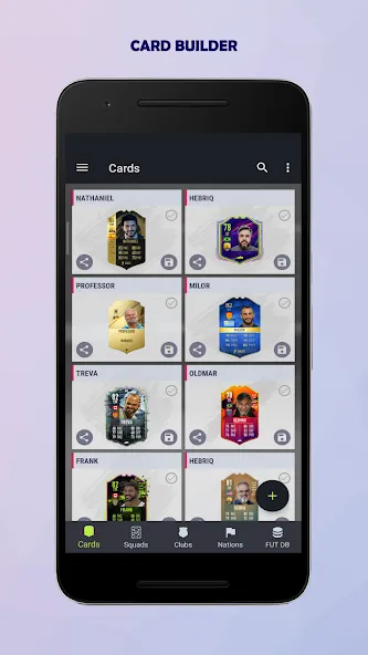 UT Card Builder 24 (ФУТ Кард Билдер 23) [МОД: Меню, Бесконечные монеты и Открытые уровни] Screenshot 2