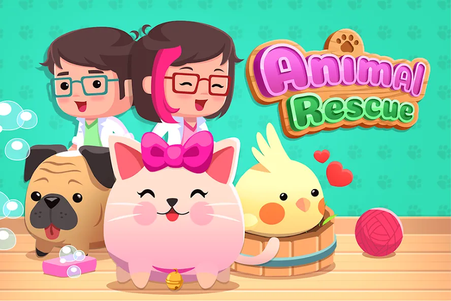 Animal Rescue: Pet Shop Story (Анимал Рескью) [МОД: Меню, Бесконечные монеты и Открытые уровни] Screenshot 1