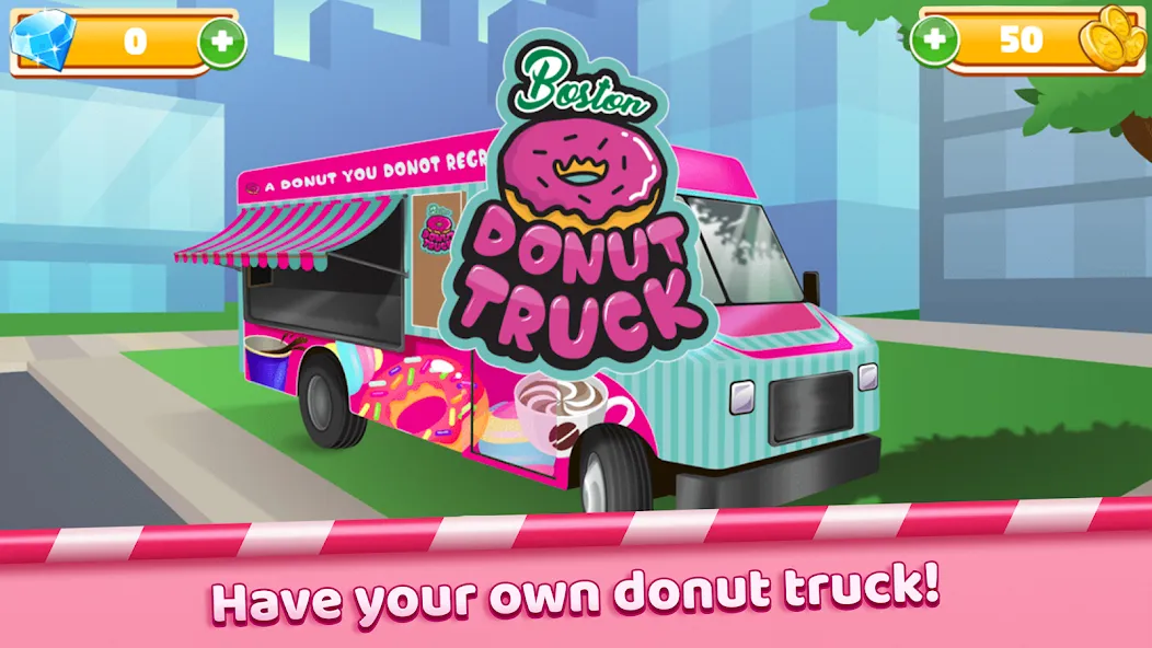 Boston Donut Truck: Food Game (Бостонский Донат Трак) [МОД: Бесконечные деньги, Монеты и Мега MOD] Screenshot 1