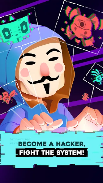 Hacking Hero: Hacker Clicker (Хакинг герой) [МОД: Бесконечные деньги, Монеты и Мега MOD] Screenshot 1