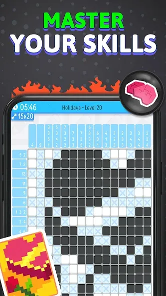 Nonogram Logic Pic: Pictogram (Нонограм Логик Пик) [МОД: Деньги, Монеты и Меню MOD] Screenshot 5