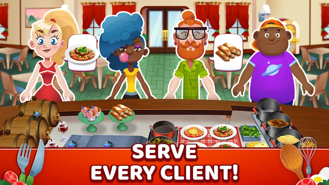 My Pasta Shop: Cooking Game (Мой Паста Шоп) [МОД: Меню, Бесконечные монеты и Открытые уровни] Screenshot 2