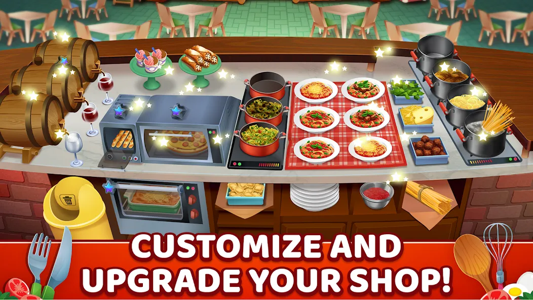My Pasta Shop: Cooking Game (Мой Паста Шоп) [МОД: Меню, Бесконечные монеты и Открытые уровни] Screenshot 4