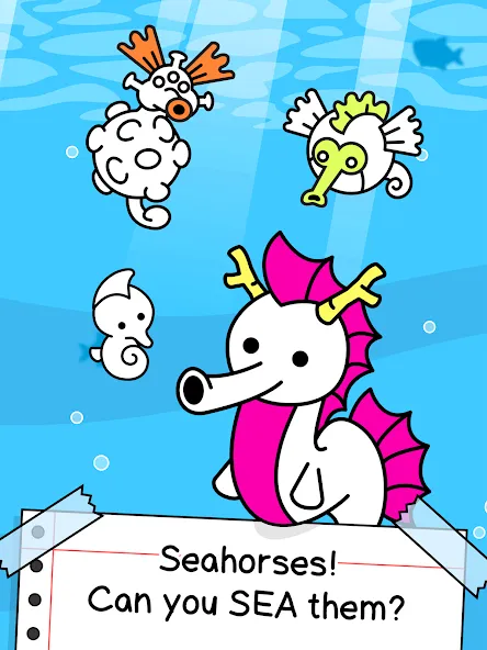 Seahorse Evolution: Sea Mutant (Сиходеволюция) [МОД: Много монет, Открытые уровни и Мега MOD] Screenshot 5