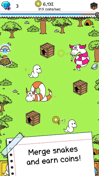 Snake Evolution: Idle Merge IO (Снейк Эволюшн) [МОД: Много денег, Монет и Все открыто] Screenshot 2