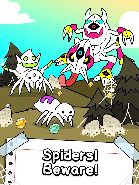 Spider Evolution: Idle Game (Спайдер Эволюшн) [МОД: Много монет, Открытые уровни и Мега MOD] Screenshot 5