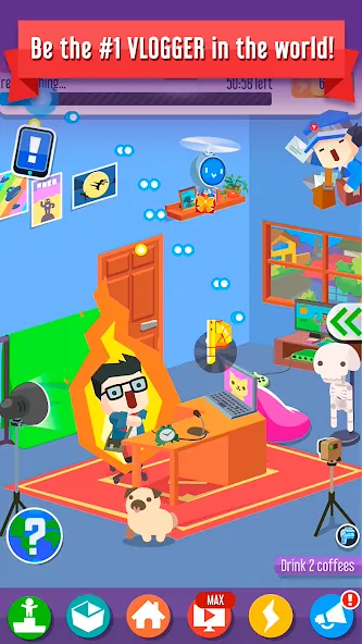 Vlogger Go Viral: Tuber Life (Влогер Стань Вирусным) [МОД: Деньги, Монеты и Меню MOD] Screenshot 4
