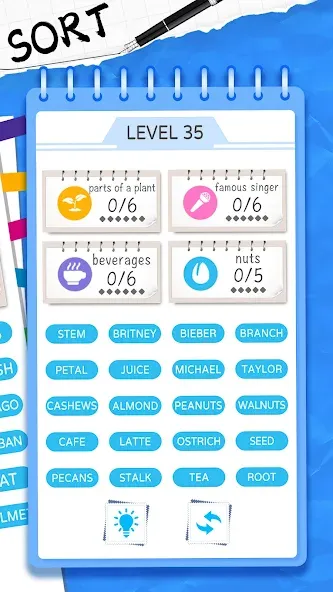 Word Sort: Association Connect (Соннект Колорс) [МОД: Много монет, Открытые уровни и Мега MOD] Screenshot 2