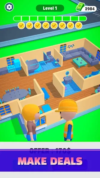 Home Builder 3D ! [МОД: Деньги, Монеты и Меню MOD] Screenshot 3