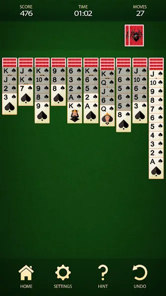 Spider Solitaire: Card Game (Спайдер Солитер) [МОД: Много монет, Открытые уровни и Мега MOD] Screenshot 2