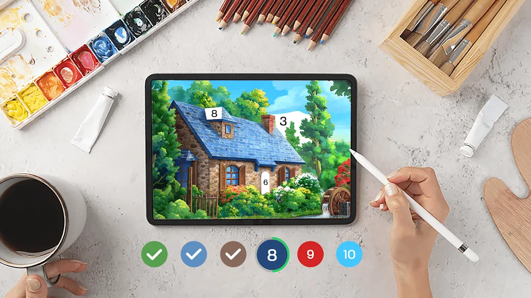 Tap Color Pro: Color By Number (Тап Колор Про) [МОД: Меню, Бесконечные монеты и Открытые уровни] Screenshot 1