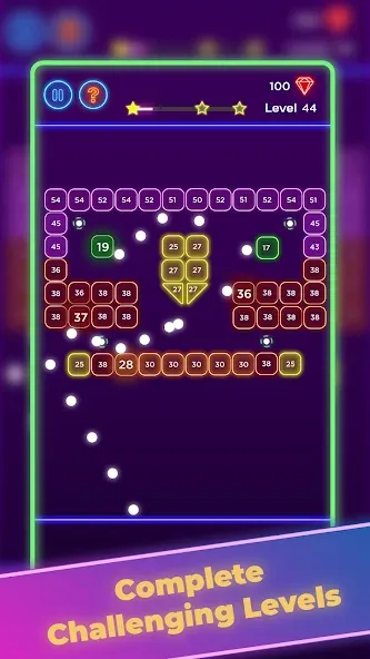 Brick Breaker - Neon Bricks [МОД: Деньги, Монеты и Меню MOD] Screenshot 4