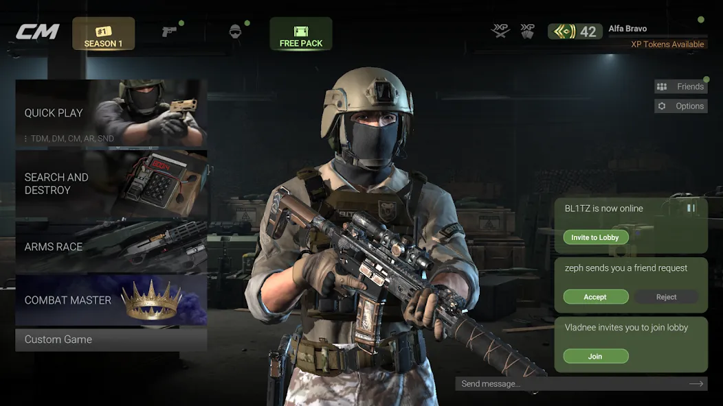 Combat Master Mobile FPS (Комбат Мастер Мобайл ФПС) [МОД: Много монет, Открытые уровни и Мега MOD] Screenshot 1