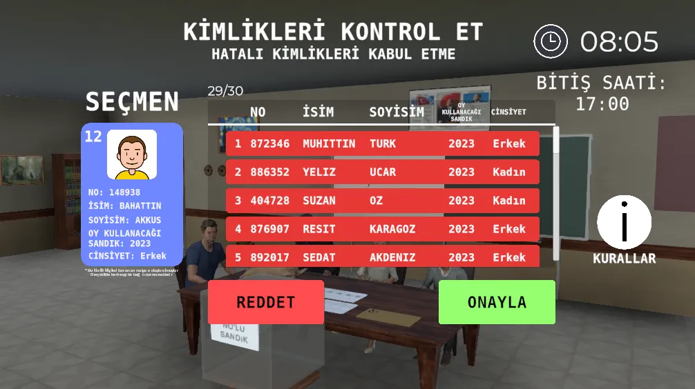 Seçim 2023 Müşahit oyunu [МОД: Деньги, Монеты и Меню MOD] Screenshot 3