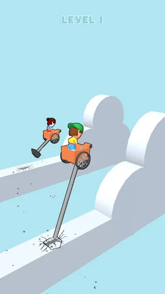 Hammer Race 3D (Хаммер Рейс 3D) [МОД: Много монет, Открытые уровни и Мега MOD] Screenshot 2