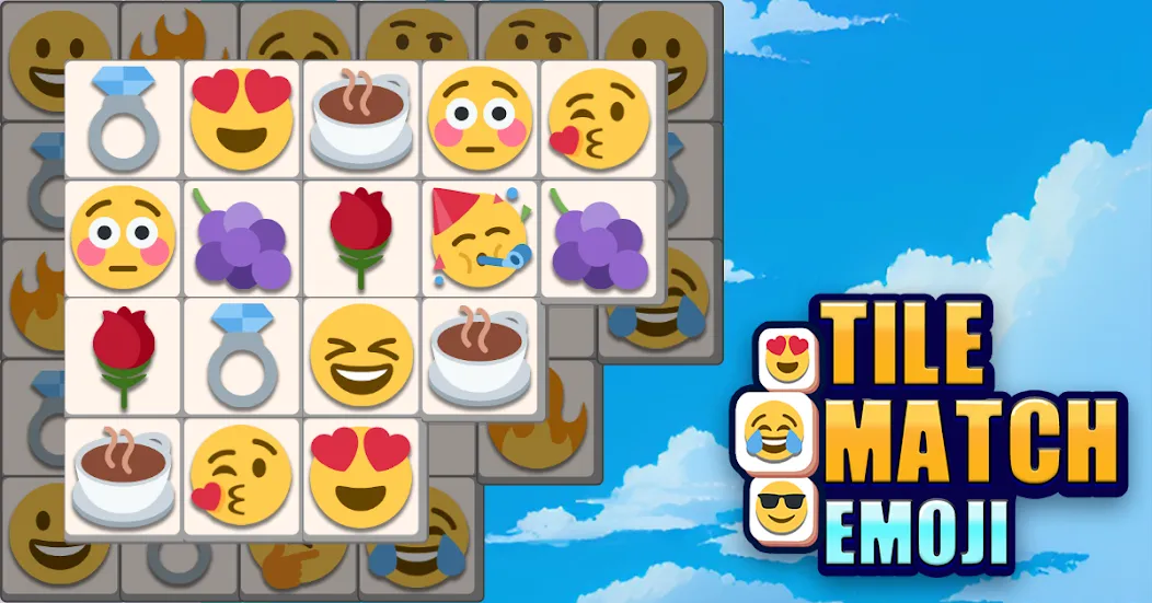 Tile Match Emoji -Triple Tile (Тил Матч Эмоджи) [МОД: Меню, Бесконечные монеты и Открытые уровни] Screenshot 1