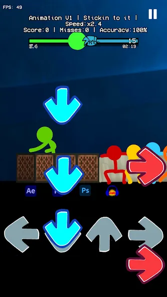 Beat Fight Stickman Full Week (Анимация 1 Полный Мод) [МОД: Много монет, Открытые уровни и Мега MOD] Screenshot 4