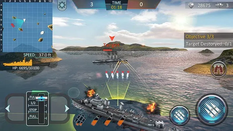 Warship Attack 3D [МОД: Много денег, Монет и Все открыто] Screenshot 2