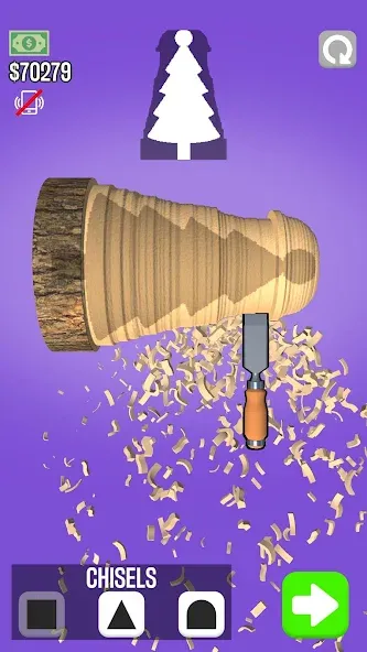 Woodturning (Вудтурнинг) [МОД: Меню, Бесконечные монеты и Открытые уровни] Screenshot 1