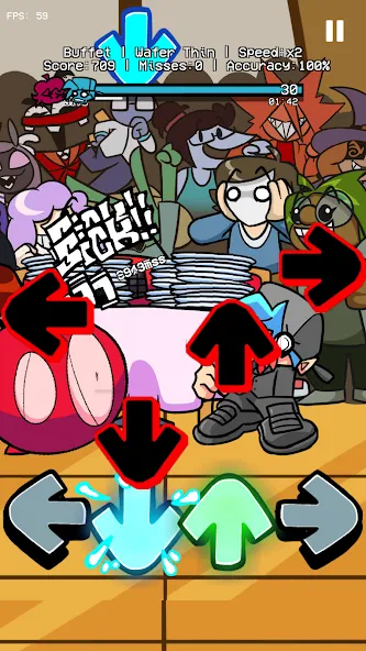 GF Buffet Night Burstin Mod (ФНФ Буфет Найт Берстин Мод) [МОД: Много монет, Открытые уровни и Мега MOD] Screenshot 1