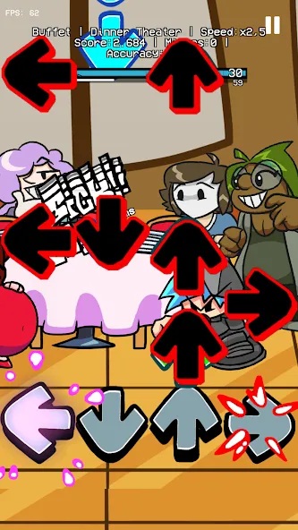 GF Buffet Night Burstin Mod (ФНФ Буфет Найт Берстин Мод) [МОД: Много монет, Открытые уровни и Мега MOD] Screenshot 2