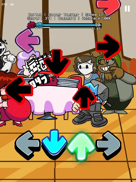 GF Buffet Night Burstin Mod (ФНФ Буфет Найт Берстин Мод) [МОД: Много монет, Открытые уровни и Мега MOD] Screenshot 5