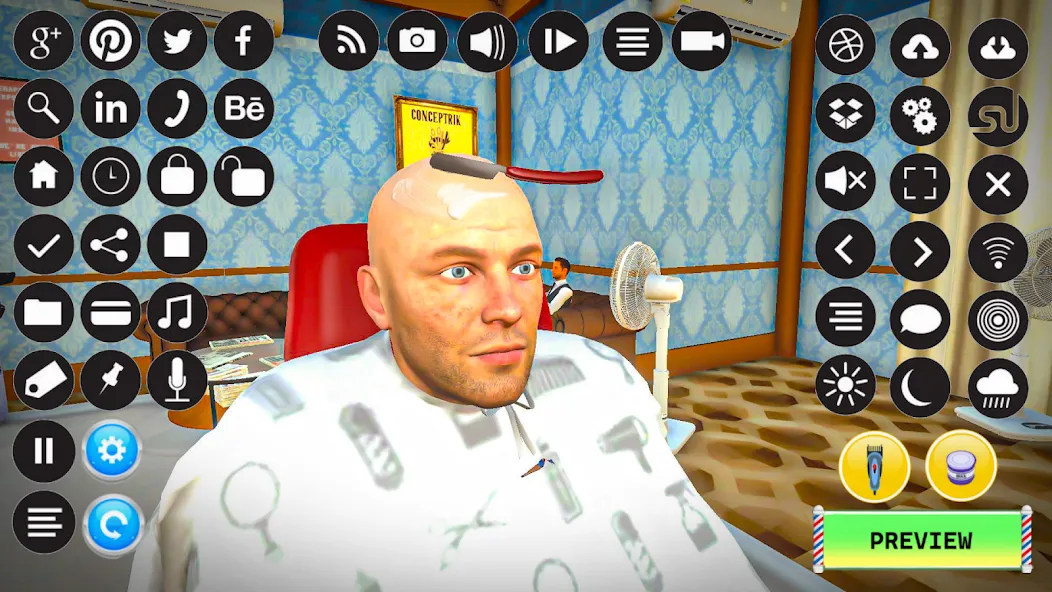 Barber Shop Hair Cut Sim Games (Барбершоп игры на подстригание волос) [МОД: Много монет, Открытые уровни и Мега MOD] Screenshot 1