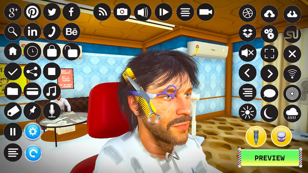 Barber Shop Hair Cut Sim Games (Барбершоп игры на подстригание волос) [МОД: Много монет, Открытые уровни и Мега MOD] Screenshot 3