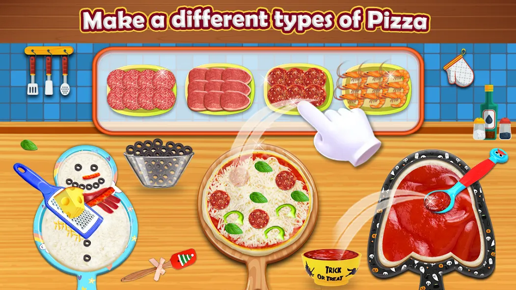 Pizza Maker - Cooking Games [МОД: Много монет, Открытые уровни и Мега MOD] Screenshot 1